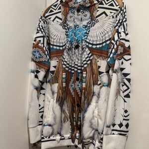 Geometric Owl Patterned Jacket